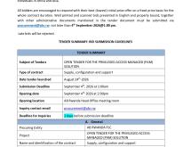 OPEN TENDER FOR THE PRIVILEGED ACCESS MANAGED (PAM) SOLUTION