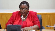 Minister Jeanne d’Arc De Bonheur during a past news briefing. Sam Ngendahimana